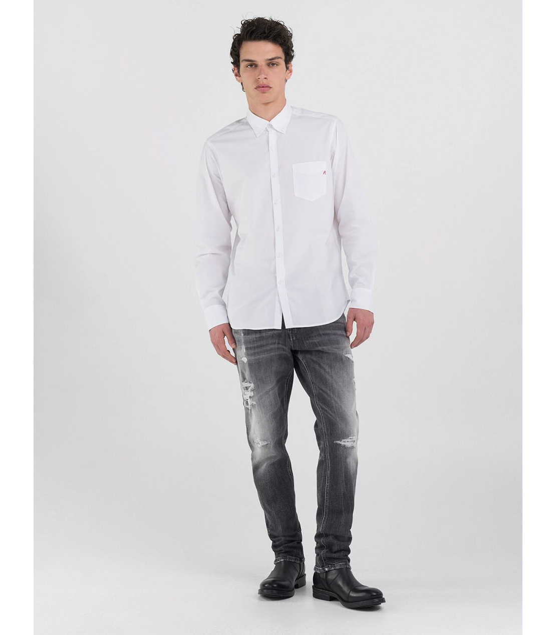 コツトンポプリン Rロゴシャツ 詳細画像 ホワイト 6